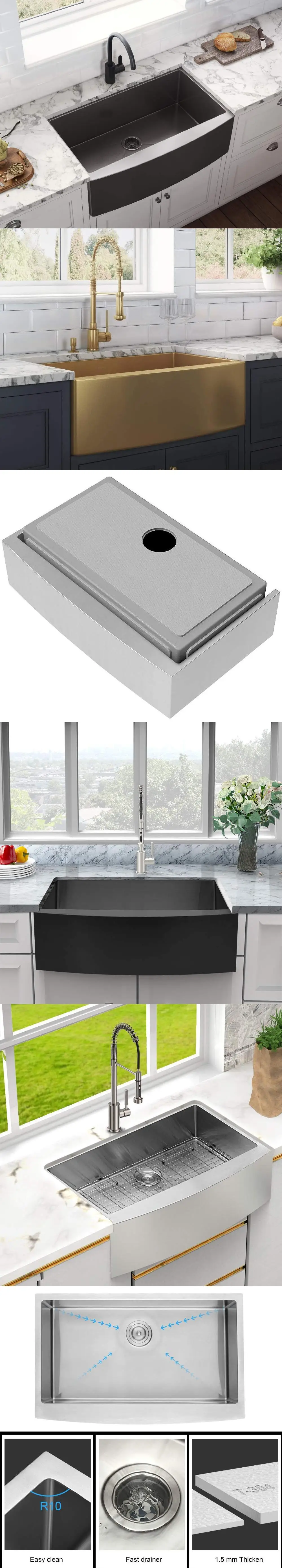 New Design Küchen Spüle Und Wasserhahn 50/50 Waschbecken Factory Direct