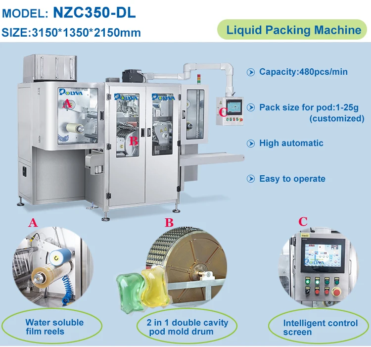 Polyva laundry pods making machine high speed details can customize