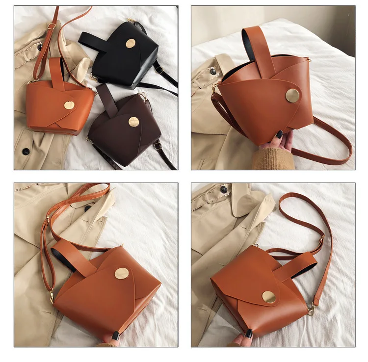 Plain Design Girls Leather Handbags Trending Women Leather Sling Bags