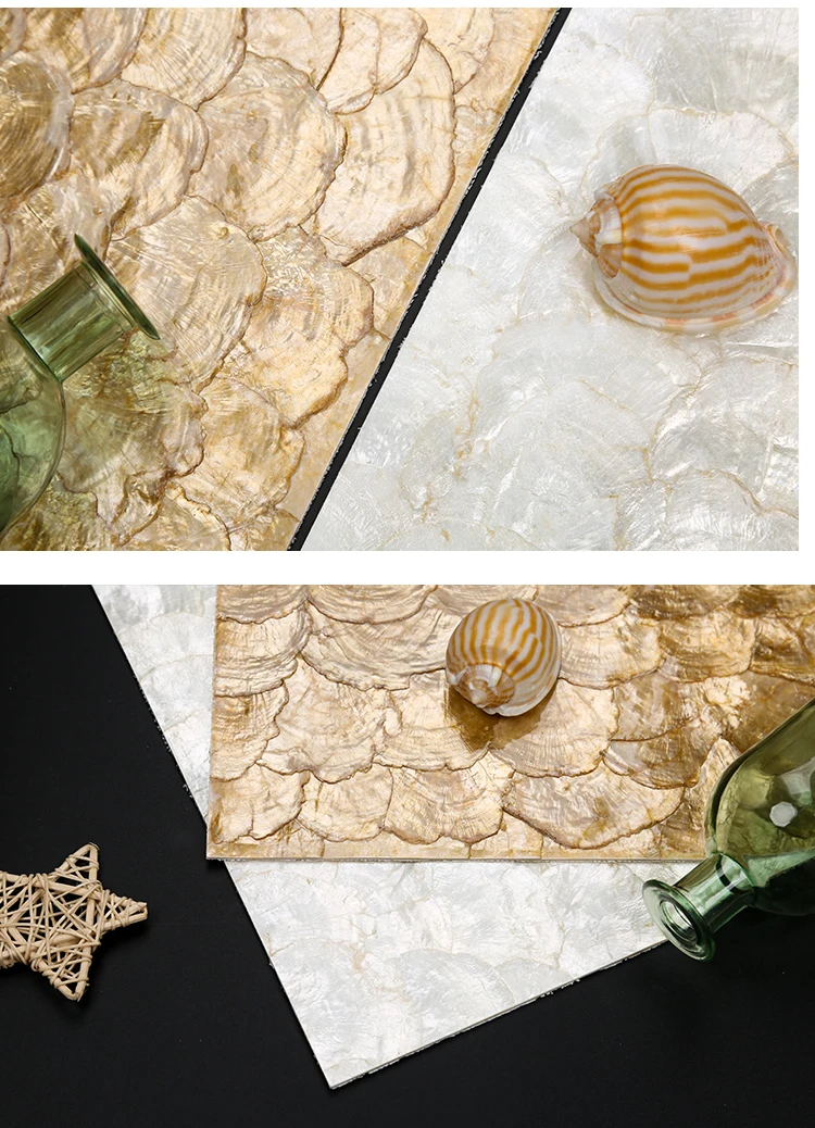 300*300mm Custom natural sea mosaic shell mirror shell mosaic fish scale mosaic tile mother of pearl shell tile decor