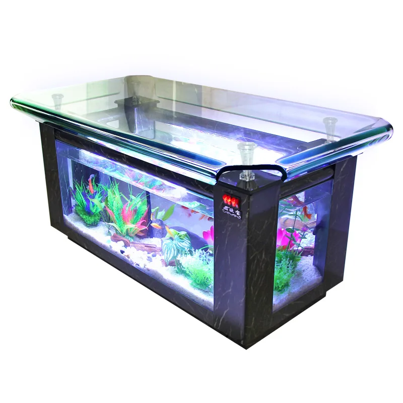 Large Glass Transparent Table Square Acrylic Fish Tank For Luxury