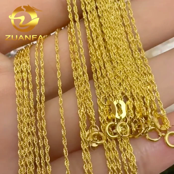 Shop Trendy 18k Solid Gold Rope Chains - Perfect for Any Occasion