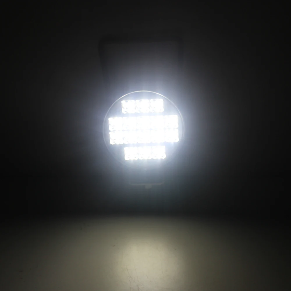 WUKMA Round 16W LED Work Light 12V 24V Flood Spot Lamp For Car Truck SUV Driving Lights