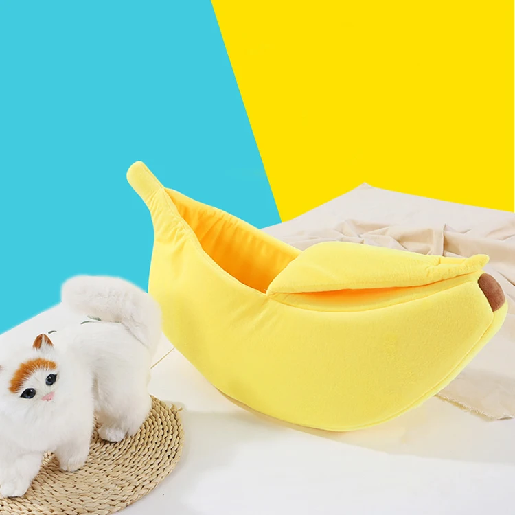 Creative Banana Shaped Pet Bed House Pet Cute Bed Deep Sleep Pet Nest