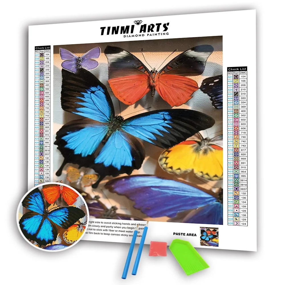 
Wholesale Full Round Drill Diamond Painting Butterfly Paint With Diamond Embroidery Home Goods Wall Art 