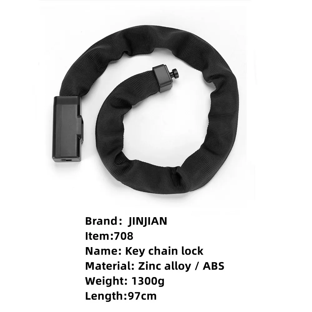 Wholesale Jinjian Bike Chain Lock Reflective Key Lock Zinc Alloy