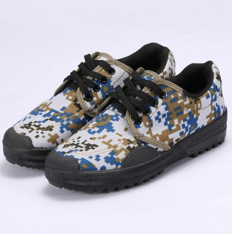 

Factory supply cheap camouflage print canvas antiskid fashion training working safety labor protection shoes hiking shoes
