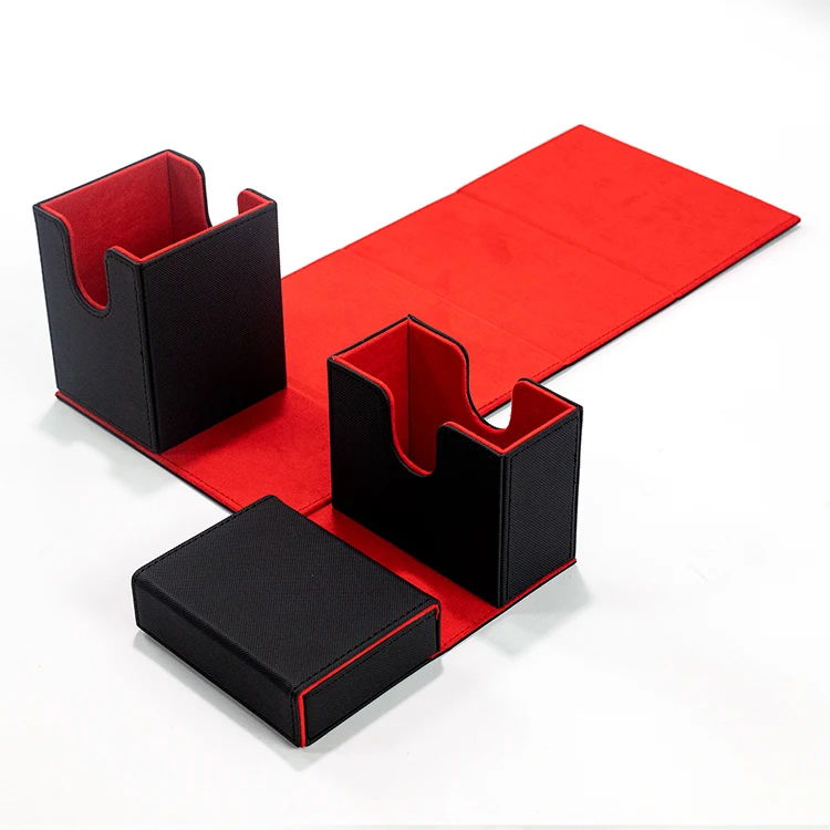 Premium 100+ Double Deck Card Box Large Capacity Pu Leather