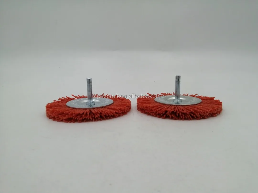 100 mm Nylon wire wheel brush with 6mm shank  cleaning brush for car