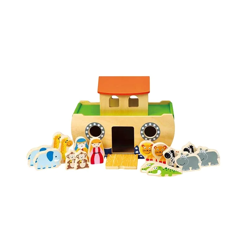 Wholesale Toddler Montessori Educational Wooden Noah'S Ark Toy For kids 2020 new trending Baby Toddler colorful Montessori toys