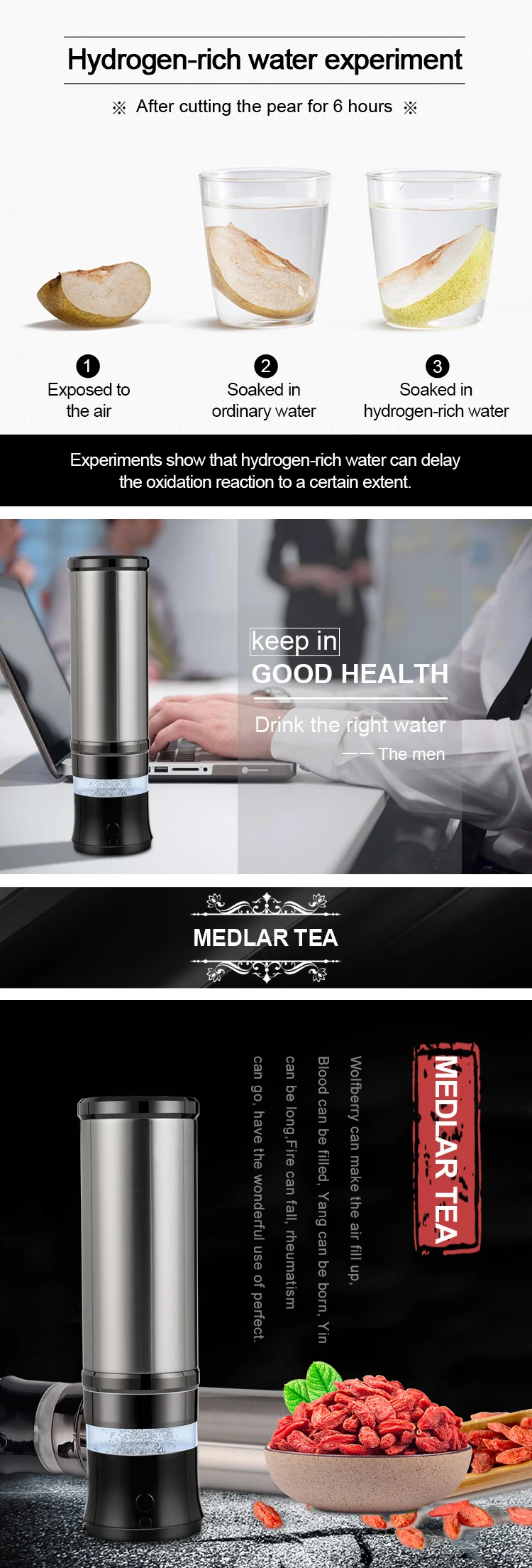 hydrogen water generator bottle