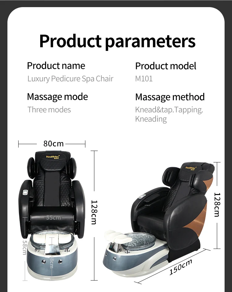 Healthtec Antiacetone Leather Full Body Spa Pedicure Massage Chair