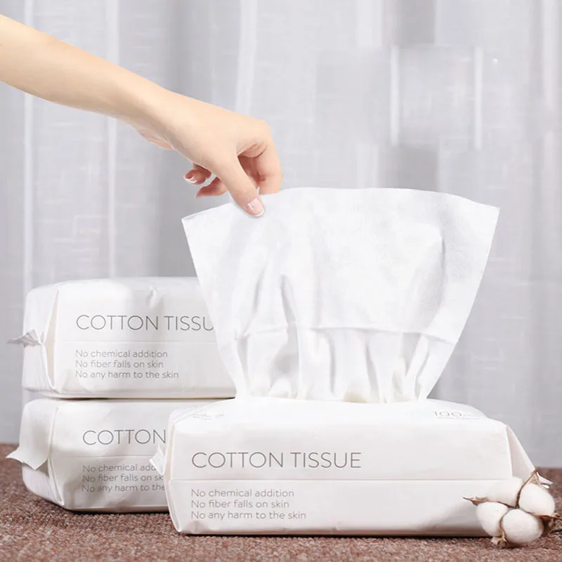 Nonwoven 100 Cotton Oem Ecofriendly Biodegradable Facial Tissue With