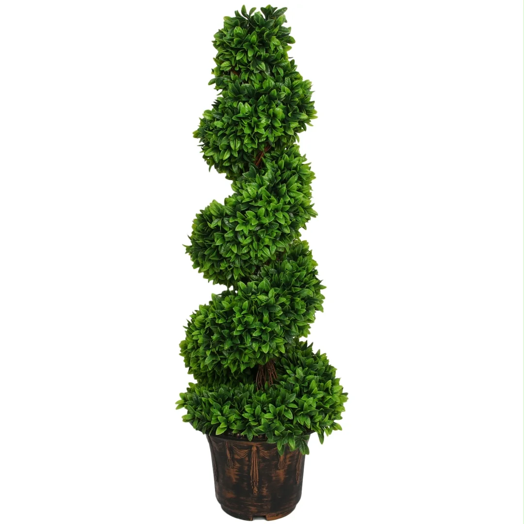 Artificial Wooden Trunk Tree Bonsai Plastic Artificial Grass Spiral ...