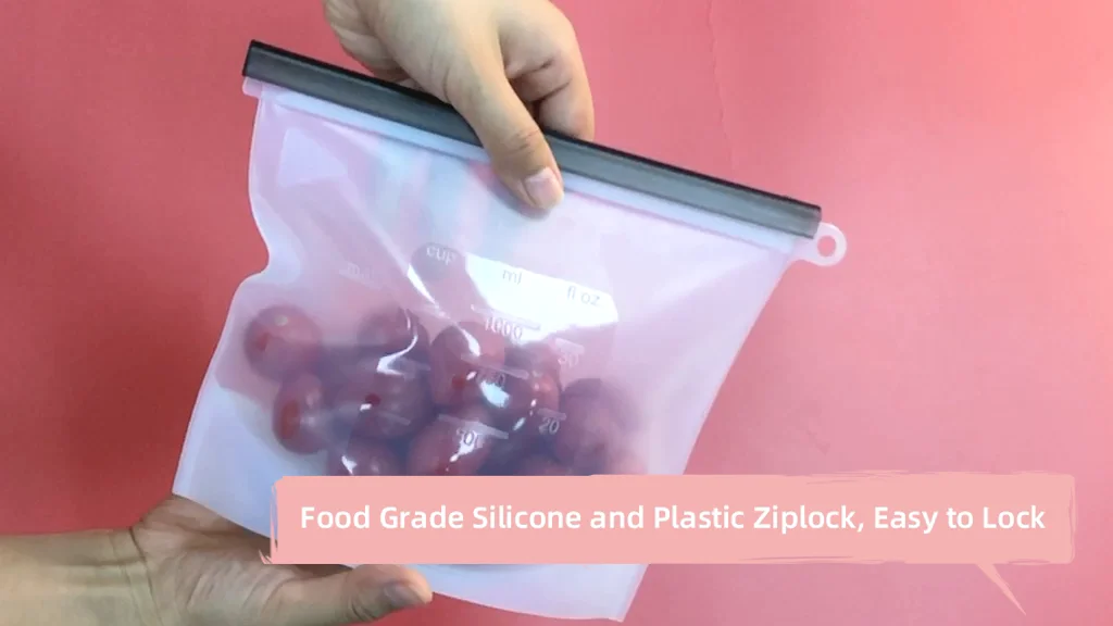 Microwaveable Custom Printed Freezer Bags Ziplock Non Plastic Eco Friendly Reusable Silicone