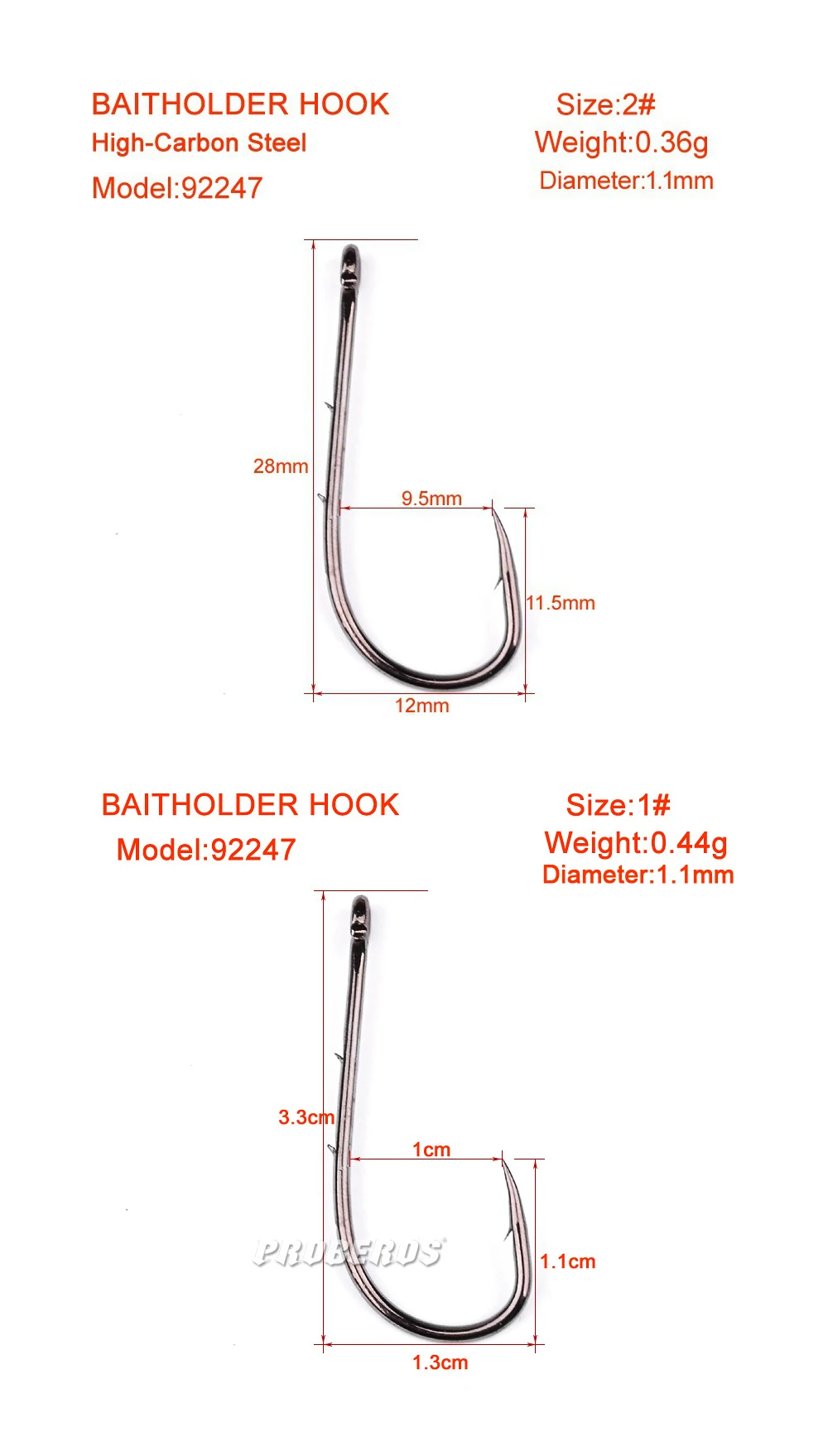 Horizon 100pcs/bag Carbon Steel Barbed Hook Fishing Tackle Carp Fishing