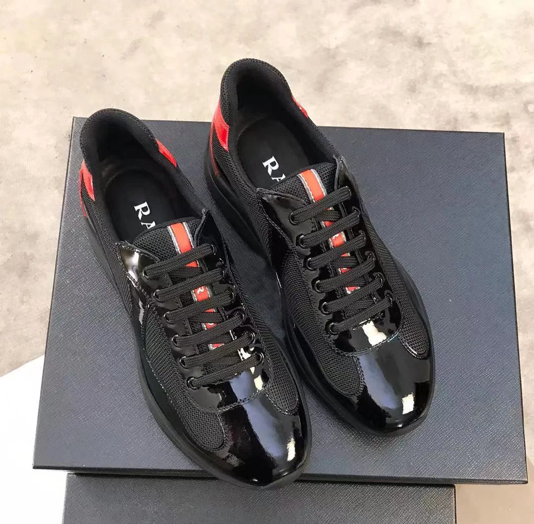 High-quality Genuine Leather Low-top Patent Leather Sneakers New ...
