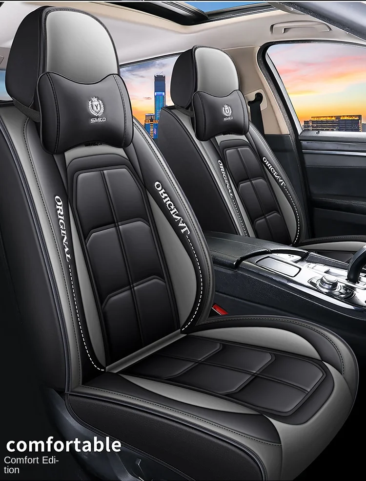 All-Car Five-Seat Leather Cover Fully Encircled Four Seasons Universal Wear-Resistant Dirt-Resistant Breathable Car Seat Cushion details