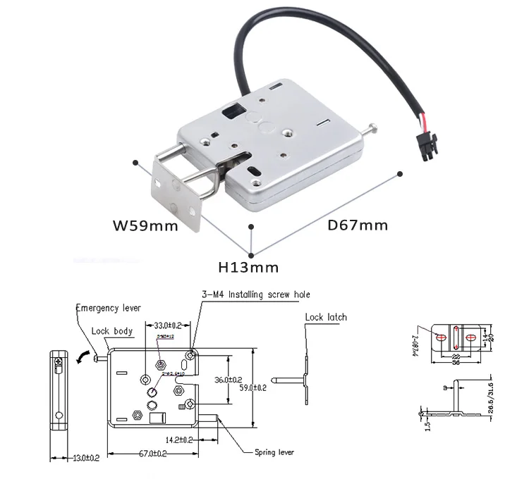 KR-S66N-gun cabinet magnetic lock