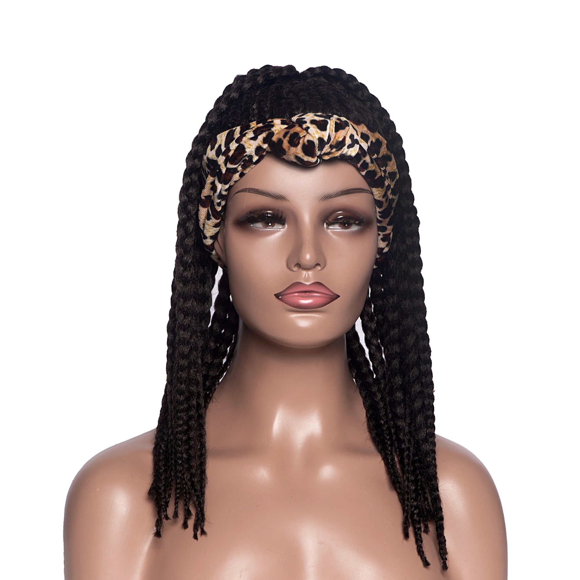 Aishili High Quality Braided Wigs Wrap Turban Wigs Leopard Print