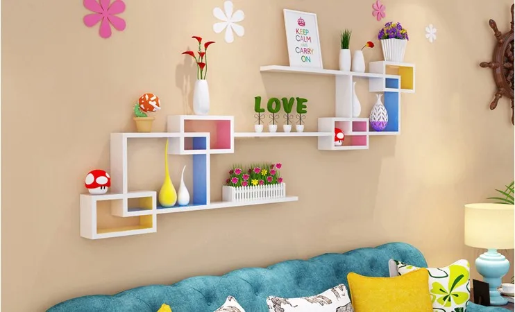 Home Mount Black Metal Display Wire Wall Rack Modern Wall Shelf