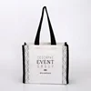 Exquisite long handle canvas advertising shopping gift tote bag with printed logo