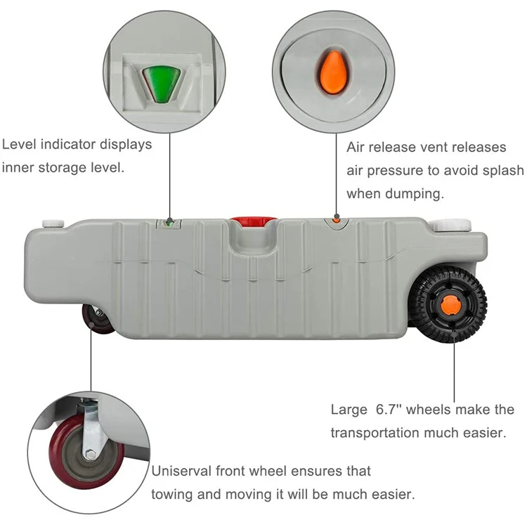 Homful 75l Camping Rv Water Tank Storage Portable Wheels Portable Waste