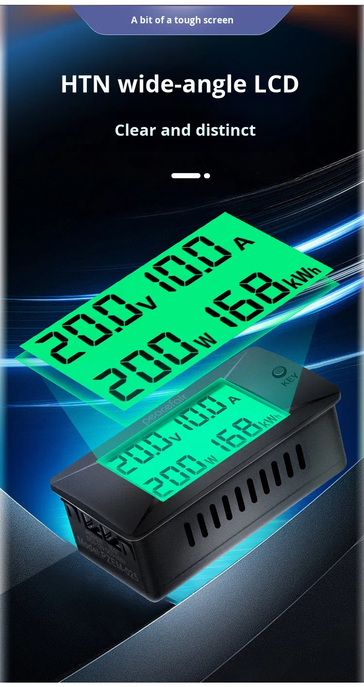 PZEM-025 Tester DC Voltmetro Amperometro Digitale 0-300V 0-300A Con Display Retroilluminato (50A) - 5