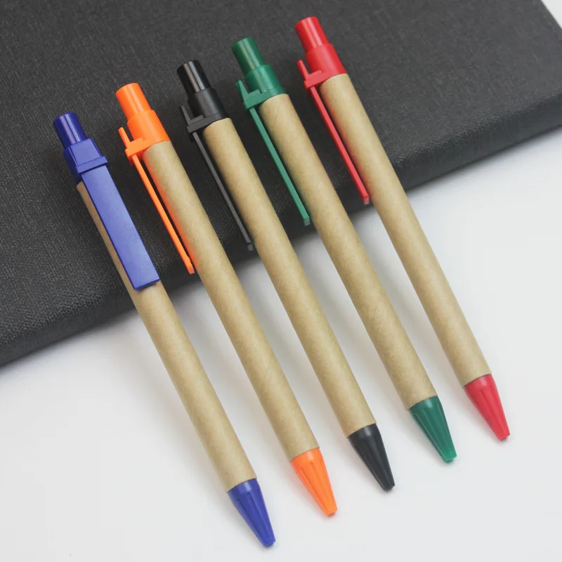 Ecofriendly Recycle Paper Craft Barrel Ball Penspaper Tube Ballpoint