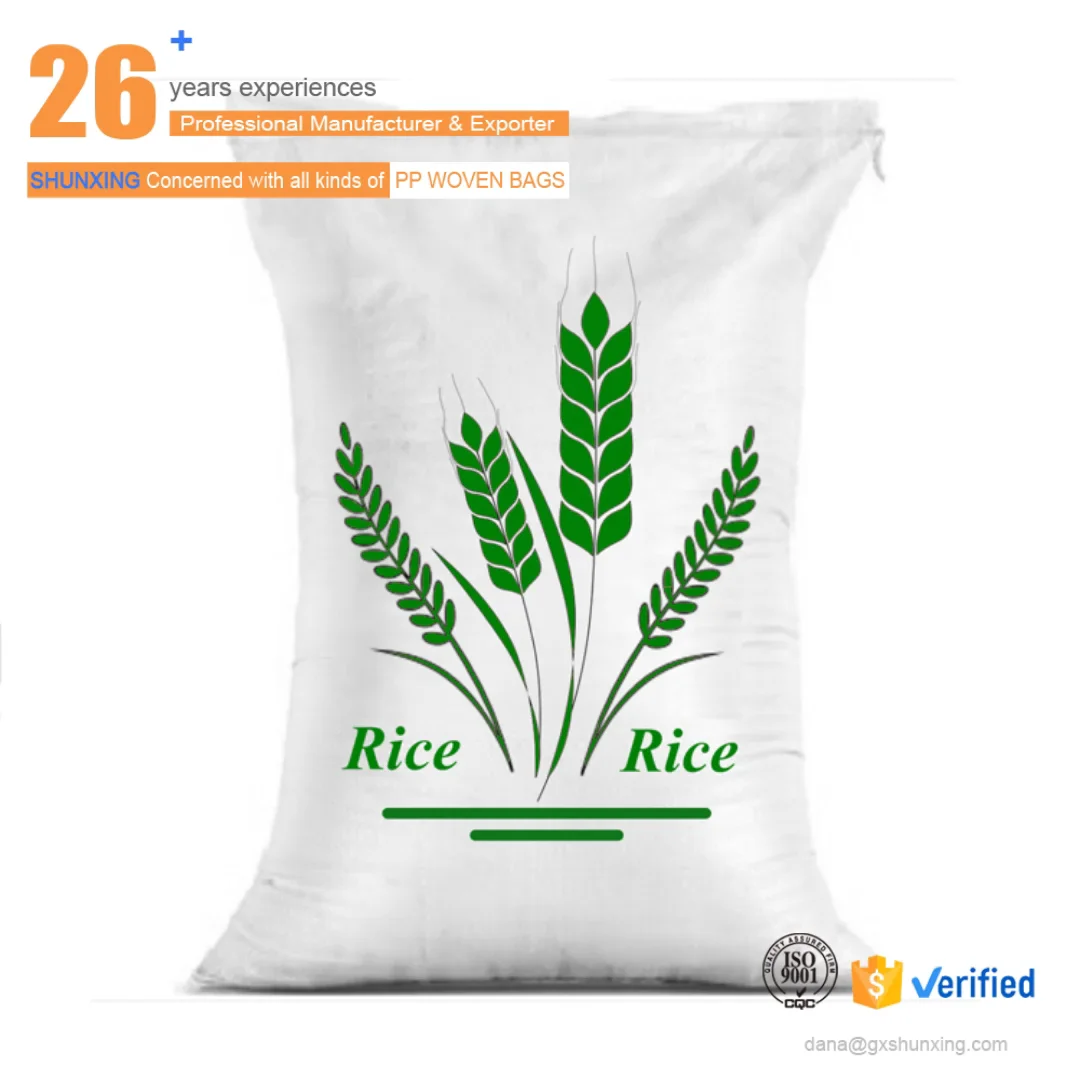 Flour Grain Plastic Empty Sack Woven Polypropylene 5kg 10kg 25kg 50kg Pp Rice Packaging Bags