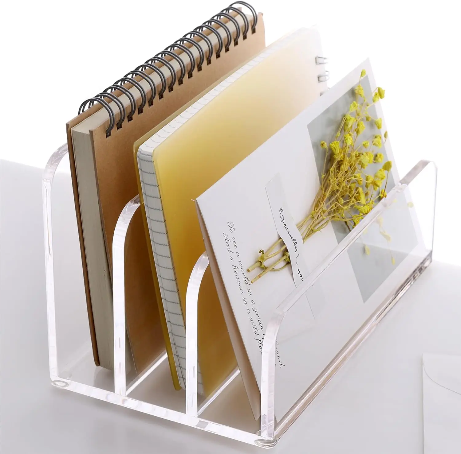 Acrylic File Mail Desktop Organizer Sorters Compartments Laddered