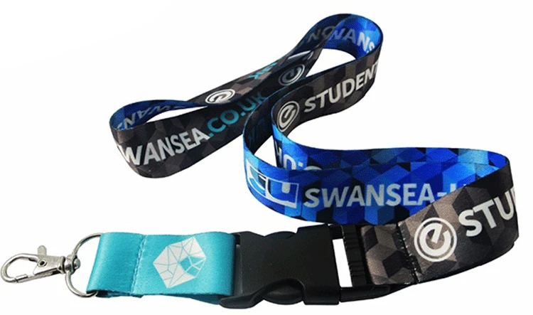 Polyester Material Double Clip Custom Woven Lanyards No Minimum Order Lanyard Product Polyester Material Double Clip