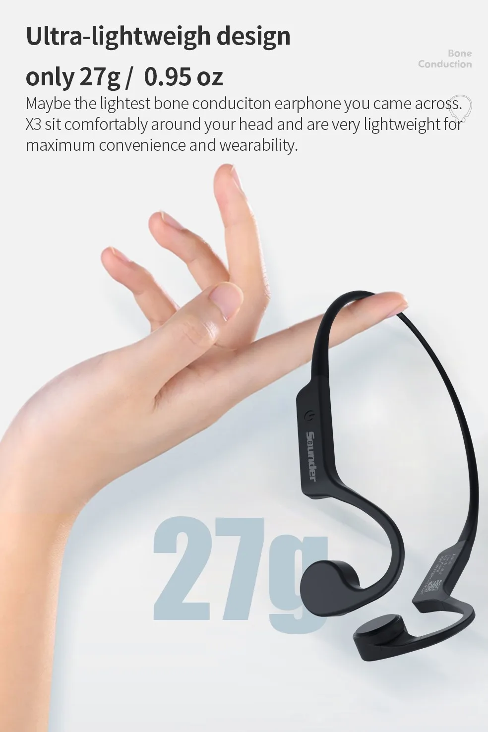 X3 bone conduction headset 2020 new arrival private label portable headphone for Webcaster anchor web celebrity - ANKUX.COM