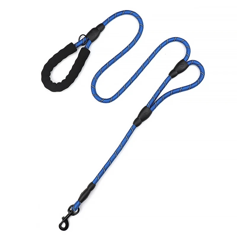 Dual Handle Dog Training Walking Leash Reflective Nylon Braided