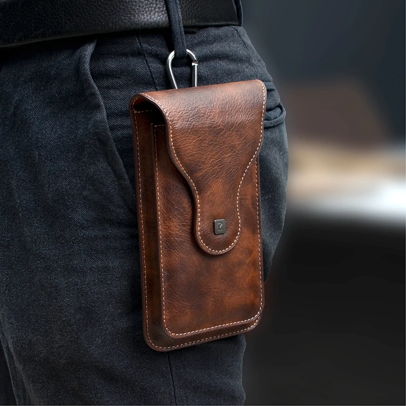 Puloka Men Phone Holster Universal Leather Belt Clip Pouch Carring ...