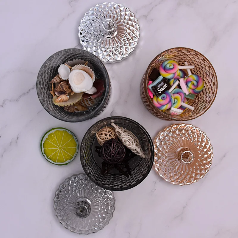 High Quality Custom Glass Storage Food Jar Glass Colorful Candy Cookie