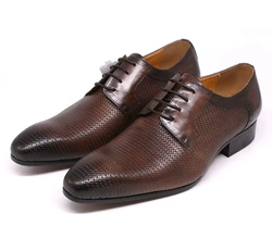 Formal Footwear Genuine Leather Black Brown Men Dress Shoes