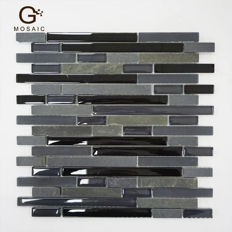 New Strip Glossy Finish Glitter Glass Mosaic Kitchen Backsplash Tiles