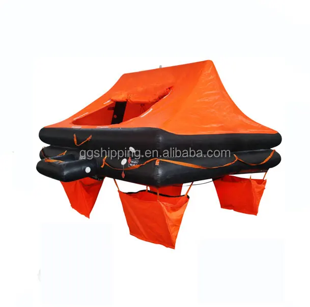 25 Person Inflatable Life Raft 25 Person Inflatable Life Raft - Durable Black/Orange Raft for Water ...