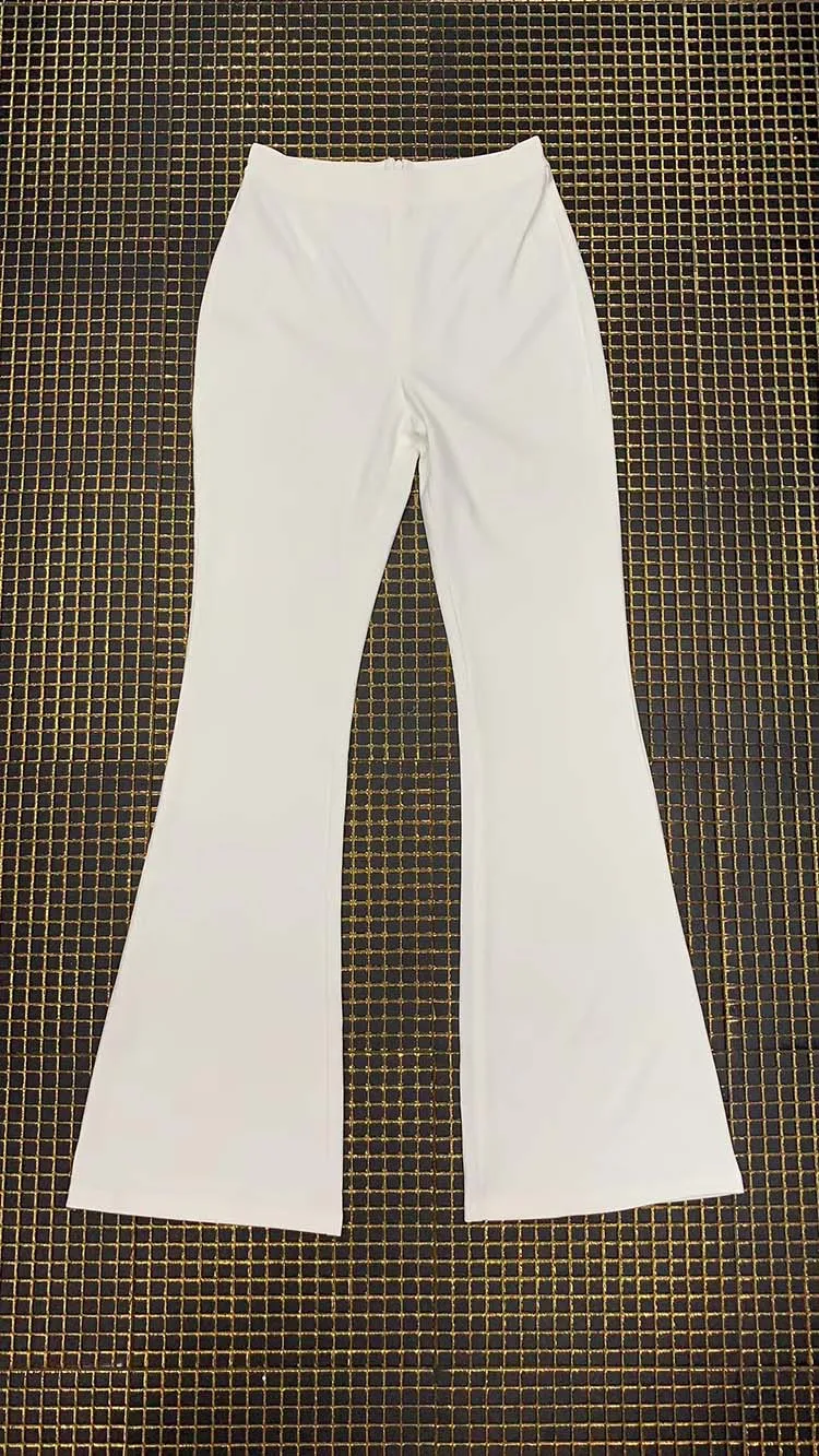 White Women Office Wear Tops and Pants Two Piece Set Women Clothing in Stock