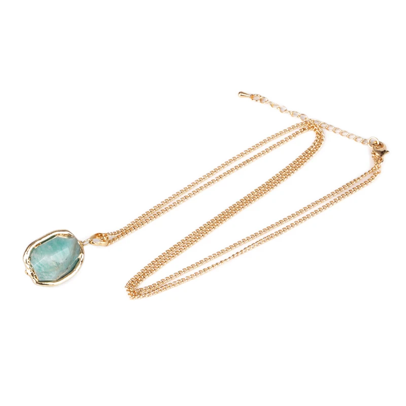 10 Pieces G1007G-AZ010 Amazonite Triangle Jade Gemstone Connector Brass Framed Matte Gold Plated