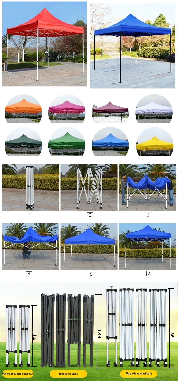 Outdoor advertising tent parking aluminum alloy parasol surrounded by canopy isolation disinfection folding telescopic tent