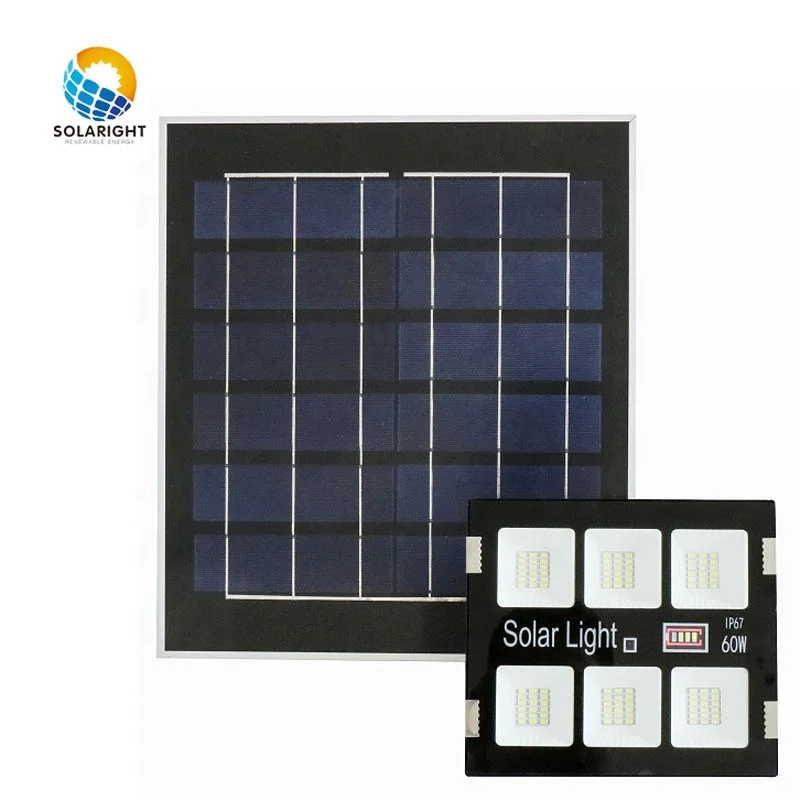 SOLARIGHT Led Flood Light With Panel Affordable Powered Spot Lights Signs 3.2v 40Ah LiFePo4 Solar Spotlights For Yard