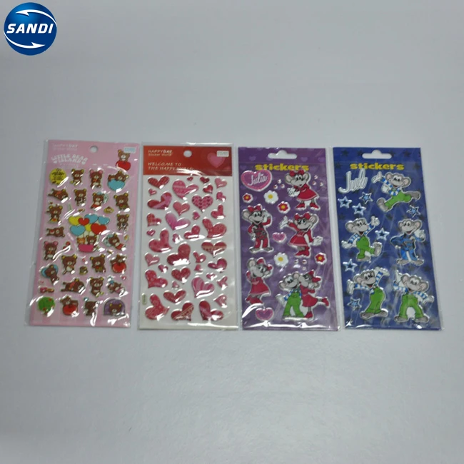 Wholesale custom 3d cartoon puffy bubble stickers