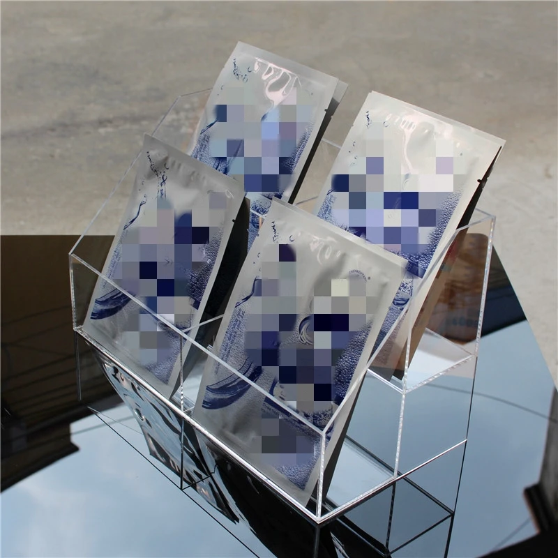 Transparent Acrylic Stepped Facial Mask Storage Box Skin Care Cosmetics ...