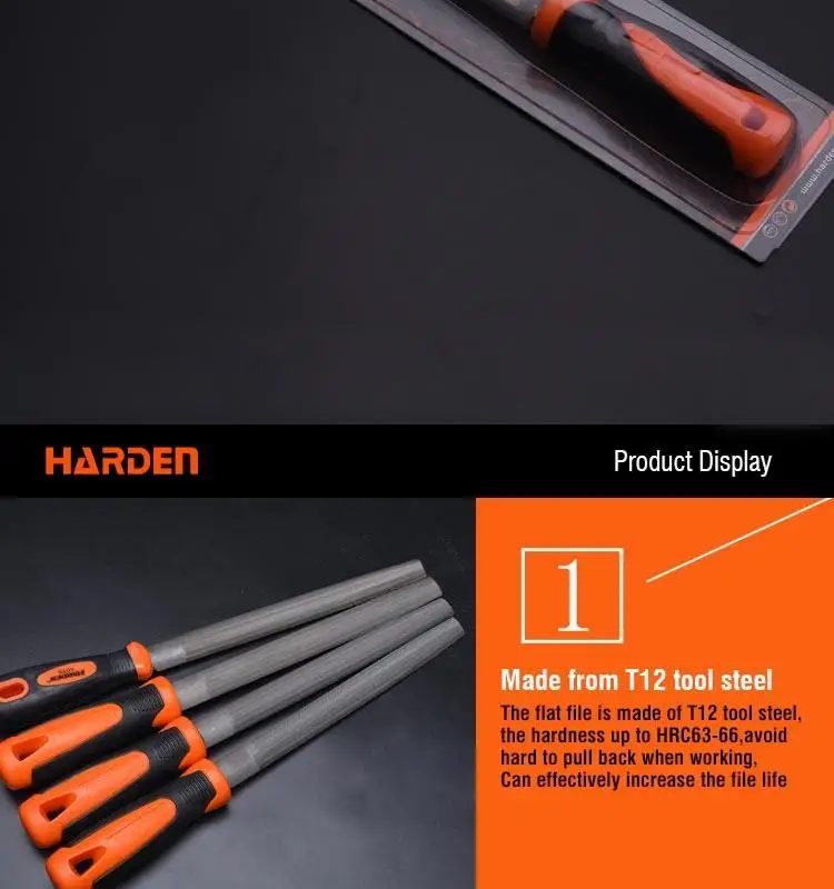 Professional T12 Steel Half Round Bastard Mill File With Soft Handle