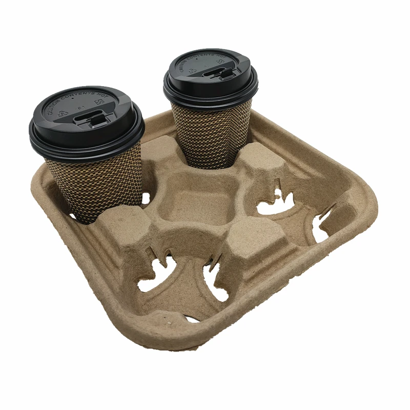 Recyclable Coffee Cup Carrier Biodegradable Take Away Cup Holder