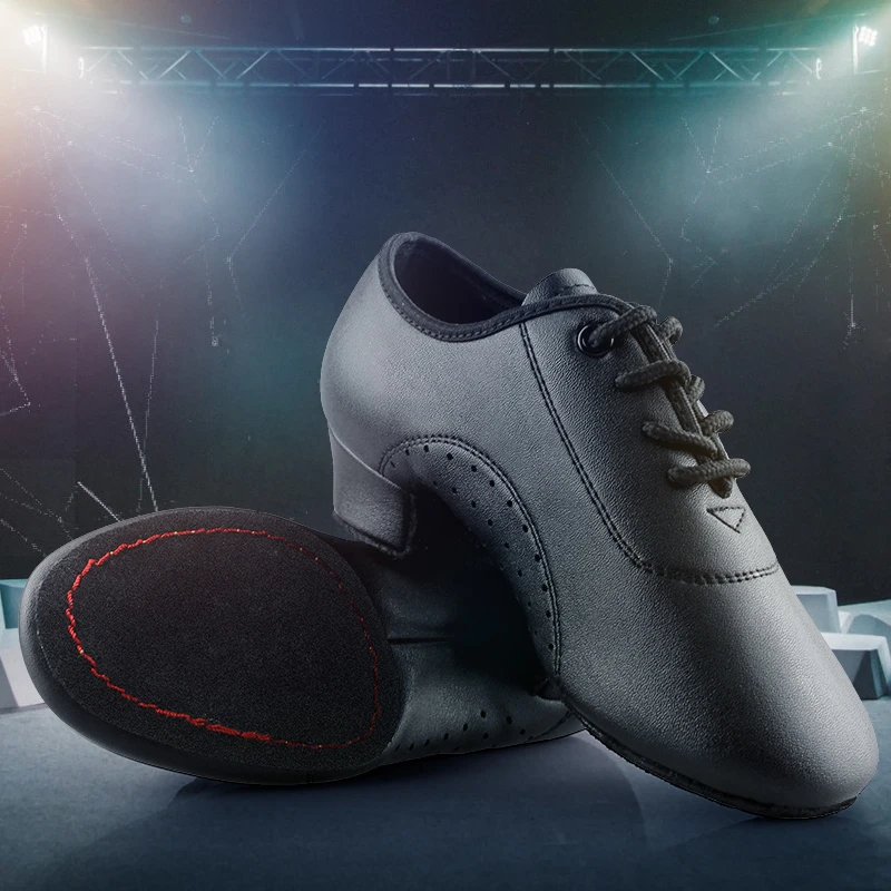 Men Boys Dance Shoes Black Low Heels Ballroom Dancing Shoes Tango Salsa Rumba Modern Latino Shoes For Boys Kids