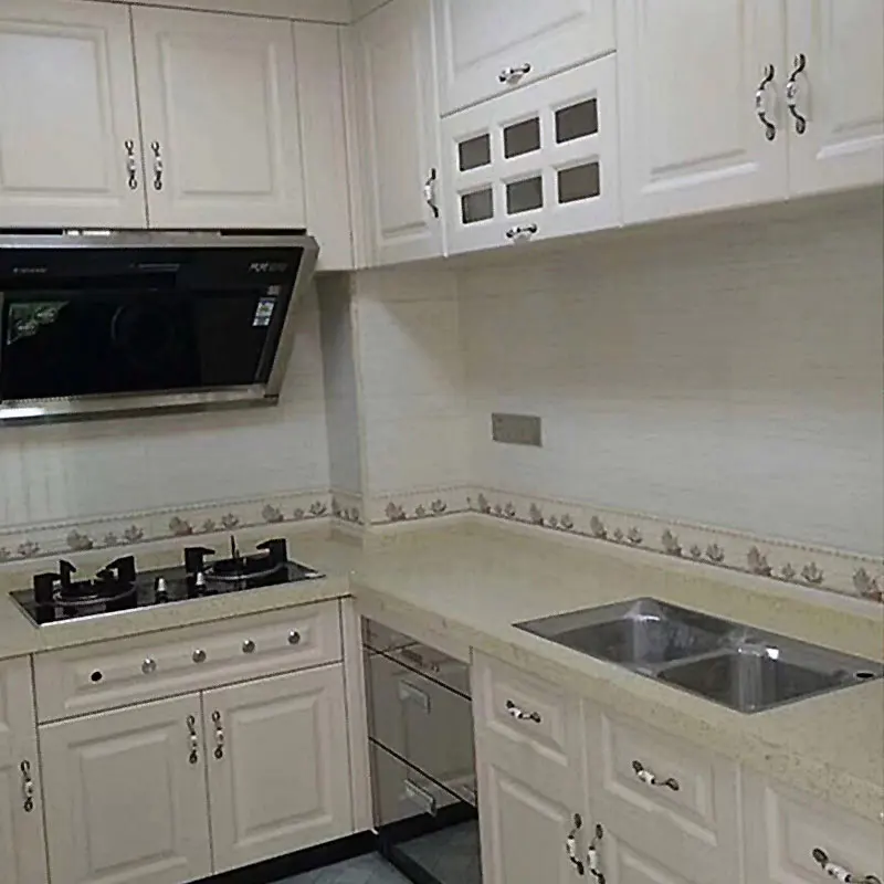 simple Design Grey Solid Wood Kitchen Cabinets with Island