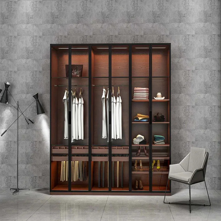Aluminum Wardrobe Luxury Design Cupboard With Mirror